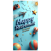 LUUFILx Personalized Retirement Themed Banner with Airplane Camera Balloon Elements Happy Retirement Decors Party Backdrop Photography Props for Retirement Parties Celebrations Gatherings