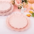 thumbnail image 4 of Platos LIYH de plástico rosa festoneados reutilizables x24, 4 of 9