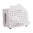 thumbnail image 1 of Pegboard House Tissue Box and Desktop Organizer, Multipurpose Storage Rack with Drawer and Dividers for Living Room, Home Office, Bedroom, Bathroom, 1 of 6