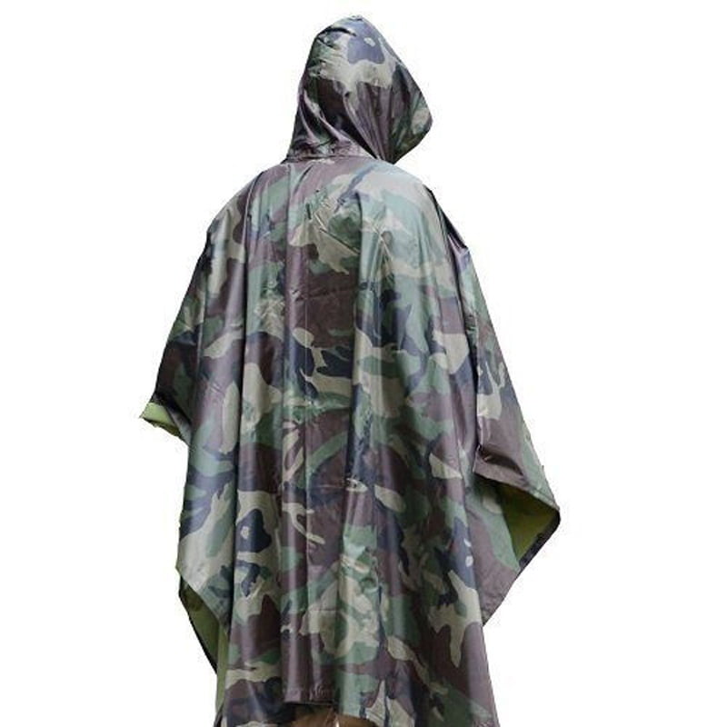 Camo Vinyl Poncho Adult One Size Fits Most 