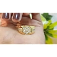 thumbnail image 4 of 1.80 Ct Round-Cut Simulated Diamond Halo Men's Wedding Ring 14K Yellow Gold Plated 925 Sterling Silver For Him, 4 of 5
