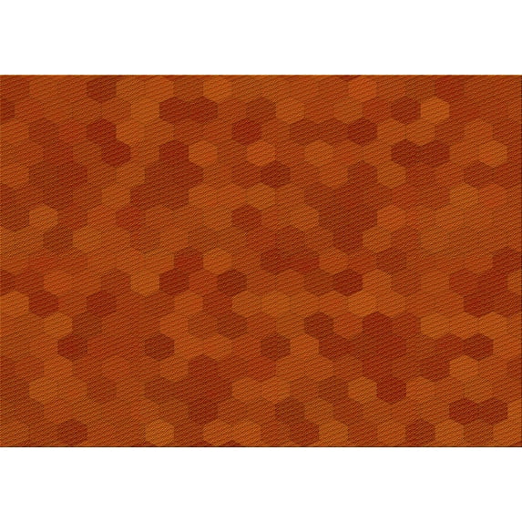 Ahgly Company Indoor Rectangle Patterned Orange Red Orange Area Rugs, 5' x 7'