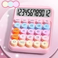 thumbnail image 2 of Sweet Color Calculators Desktop Cute Round Key Calculator 12 Digit Digital Portable Calculator Back to School Supplies for Students Schools Offices Home, 2 of 11