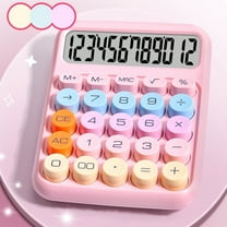 YOTQUSKI Mechanical Switch Calculator, Mini Digital Desktop Calculator with 12-Digit LCD Display, Portable Cute Calculator with Sensitive Button Pocket Size for School Home Business Office