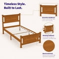 thumbnail image 5 of Ktaxon Twin Wood Platform Bed Frame with Headboard, Teen Bed, Brown, 5 of 7