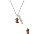 thumbnail image 2 of Delight Jewelry Resin Tan Lion Silvertone Guardian Angel Bar Charm Necklace, 23", 2 of 4