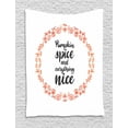 thumbnail image 1 of Pumpkin Spice Tapestry, Autumn Motivational Words with Floral Ornaments on Plain Background, Wall Hanging for Bedroom Living Room Dorm Decor, 60W X 80L Inches, Vermilion and Black, by Ambesonne, 1 of 2