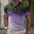 thumbnail image 2 of Afuyipoi Men's Geometric Print Button Shirt,Relaxed Fit Side Vents Abstract Casual T-Shirts Purple M, 2 of 5
