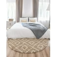 thumbnail image 4 of Unique Loom Trellis Shag Collection Area Rug - Ruth (7' 10" Round Light Brown/Ivory), 4 of 11