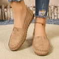 thumbnail image 2 of Women's Orthopedic Leather Loafers Comfortable Lightweight Slip-On Flats Casual Comfort Walking Shoes Moccasins Driving Walking Shoes Khaki 7.5, 2 of 6