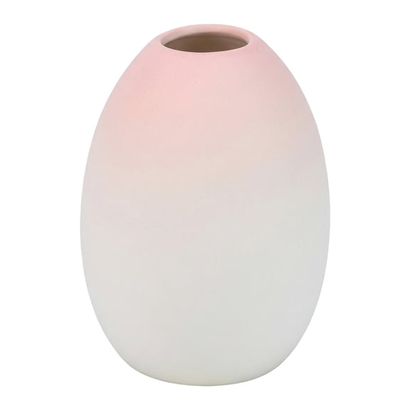 REGALWOVEN Mini Modern White Ceramic Vase Tiny Ribbed Bud Vase for Single Stem, Minimalist Decorative Small Vase for Bathroom Pink 2.9"L x 2.9"W x 3.9"H