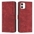 thumbnail image 2 of for iPhone 11 Wallet Case, Classic PU Leather Shockproof Folio Flip Stand Magnetic Closure Money Pocket Simple Business Purse Card Slots Case Cover for iPhone 11, Red, 2 of 12