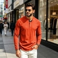 thumbnail image 6 of Men's Henley Shirts Long Raglan Sleeve Slim Fit Button T-Shirts Casual Pullover Tops with Pocket Saffron XL, 6 of 9