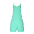 thumbnail image 3 of CheerKidz Womens Solid Color Suspender Jumpsuit Shorts Adjustable Straps Bodysuit Romper Elastic Waist Casual Summer Outfit(Mint Green,4XL), 3 of 7