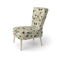 thumbnail image 3 of Designart "Teal Serenity By The Sea" Teal Floral Upholstered Accent Chair - Cottage Arm Chair For Bedroom, 3 of 5