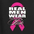 thumbnail image 6 of Wild Bobby, Real Men Wear Pink, Breast Cancer Awareness, Front and Back Women Graphic Tee, Black, Small, 6 of 6