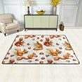 thumbnail image 2 of Dreamtimes Fall Squirrels Autumn Area Rug 72x48in Hazelnuts Watercolor Non-Slip Floor Carpet Comfort Floor Mats Decor for Indoor Living Dining Room and Bedroom Area, 2 of 7