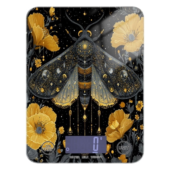 High Precision Digital Kitchen Scale Tempered Glass Food Scale Multifunction Scale Small Kitchen Appliances Mystical Moth Pattern