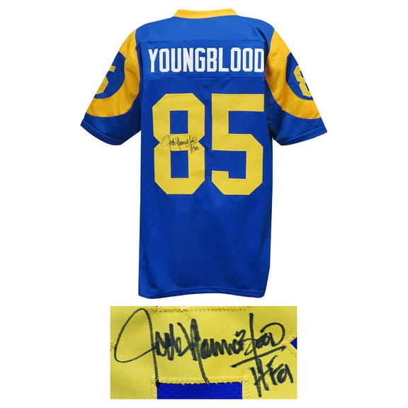 Jack Youngblood Signed Blue & Yellow Throwback Custom Football Jersey w/HF'01