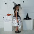 thumbnail image 3 of Disfraz de Halloween con sombrero de bruja, estampado de calavera y calabaza fantasma, para fiesta de disfraces, 3 of 5
