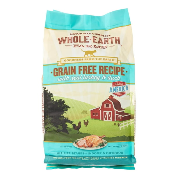 Whole Earth Farms GrainFree Turkey & Duck Recipe Dry Cat Food, 5 Lb