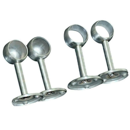 

4 Pcs Dia. 2.5Cm Metal Wardrobe Pipe Lever Support Wall Mounted Shelf Pipe