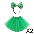 thumbnail image 1 of Falda tutú con banda para el pelo,Falda tutú con diadema y trébol para el día de San Patricio,Banda elástica para el pelo con tutú para el día de San Patricio,Falda de tul con aro para, 1 of 10