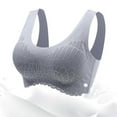 thumbnail image 5 of Bralettes for Women Plus Size Woman Bra No Underwire Underwears Base Vest Style Sports Base Underwears V-Neck Lightly Lined Bra Feature Hook and Eye Closure Push-up Bra Style Y-343 , Gray L, 5 of 7