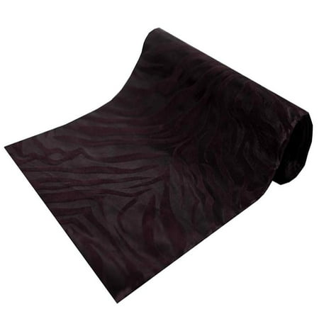 Chocolate Zebra Print - Taffeta Velvet Zebra Animal Print Fabric Bolt Theme Party 12