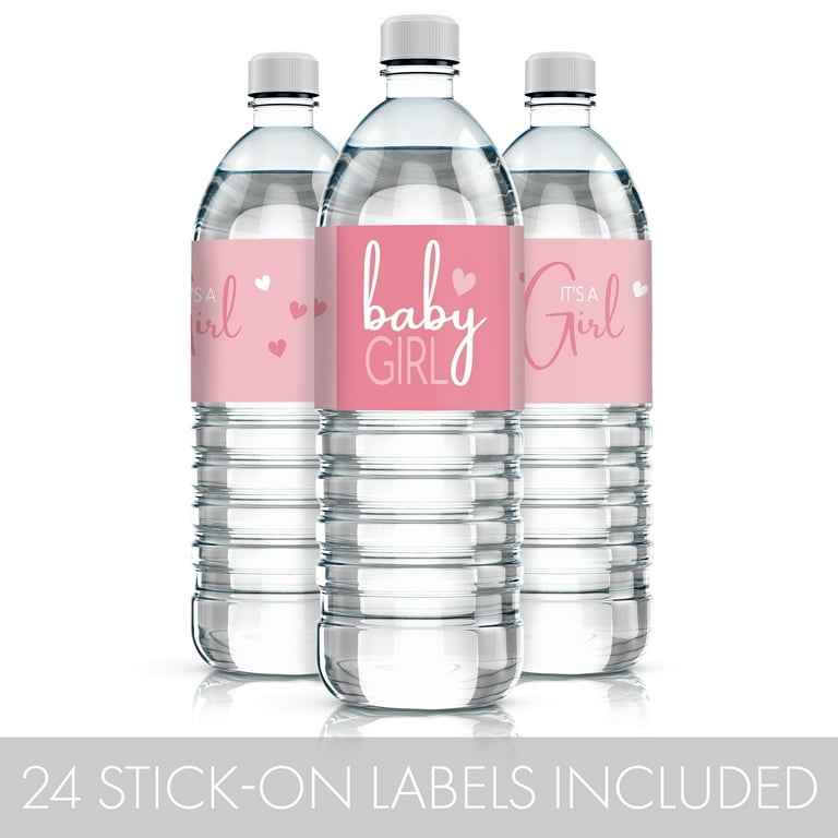 Light Pink Floral Water Bottle Labels - Chicfetti