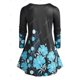 thumbnail image 2 of Camiseta de Oscilación de Talla Extra con Estampado Floral de Colores Rosegal  Mangas largas de talla grande, 2 of 5