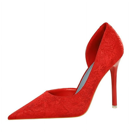 

IELGY Fashion slim side hollow high-heeled shoes with shallow mouth and pointed