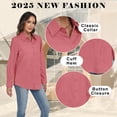 thumbnail image 5 of VDJ Womens Button Down Shirts Long Sleeve Casual Collared Business Blouse Lightweight Casual Work Tops Size XL, 5 of 10