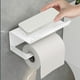 thumbnail image 5 of Toilet Paper Holder Aluminum Alloy No Drill | Bathroom Tissue Rack | Phone Storage Shelf | Modern Design | Wall Mount | Sturdy | White | 16.5x10x6x7cm | Includes Accessories, 5 of 6