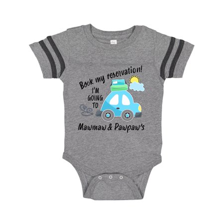 

Inktastic Book my Reservation! I m Going To Mawmaw and Pawpaw s Gift Baby Boy or Baby Girl Bodysuit