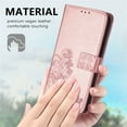 thumbnail image 2 of Wallet Case For Samsung Galaxy S23 Ultra, Clover Embossed Magnetic Closure Premium PU Leather [Folio Flip][Kickstand][Card Slots][Wrist Strap][Kickstand] Cover For Samsung Galaxy S23 Ultra, Rosegold, 2 of 12