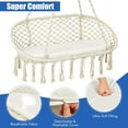 thumbnail image 5 of ZOPan Hammock Chair 2 Seat, Macrame Hanging Chair with Cushion, Hanging Cotton Ropes, Metal Frame, 440 lbs Capacity Indoor Swing for Hammock Stand, Patio, Balcony, Living Room Hammock Swing, 5 of 9