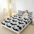 thumbnail image 4 of jejeloiu Happy Halloween Twin Sheet Set (3-Piece) Bats Gray Black Ultra Soft Decor Teens, 4 of 7