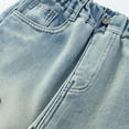 thumbnail image 5 of ZACPNCV Teen Youth Casual Wide Leg Jean Pants for Girls Put On Denim Pants Bow Embroidery Trouser Girl Clothing Blue 5-6 Years, 5 of 9