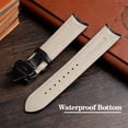 thumbnail image 5 of Correa de reloj de cuero genuino con extremo curvo de 20 mm y 21 mm para Tissot Seiko Rossini 5793B04B 9633B04B Pulsera con patrón de lagarto, 5 of 5