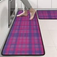 thumbnail image 2 of Kitchen Rugs Sets Of 2,Pink Purple Checkered Pattern Anti Fatigue Kitchen Mat Rugs Non Slip Washable,Decorative Kitchen Floor Mats for Kitchen,Sink,Laundry,17"x47"+17"x47", 2 of 5