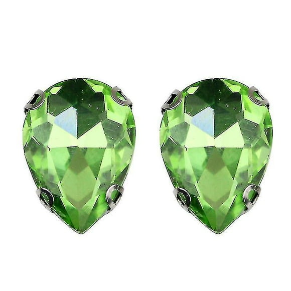 50pcs Crystal Claw Glass Rhinestones Sewing Rhinestones Water Drop Sew On Claw Rhinestones Teardrop For Garment(light Green/18x25mm)