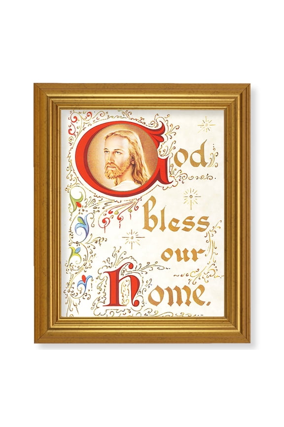 House Blessing Picture Framed Wall Art Decor, Large, Antique Gold-Leaf Classic Frame