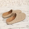 thumbnail image 5 of qkdmdw Khaki Women'S Mesh Casual Flats Round Toe Slip On Breathable Hollow Out Versatile Mules Comfortable Walking Shoes Outdoor, 5 of 9