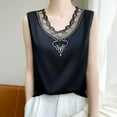 thumbnail image 2 of Taqqpue Women Embroidery Tank Tops Sleeveless Lace Silk Satin Casual Top Elegant Dressy Cocktail Shirts Loose Fit Trendy Fashion Party Tank Tops, 2 of 3