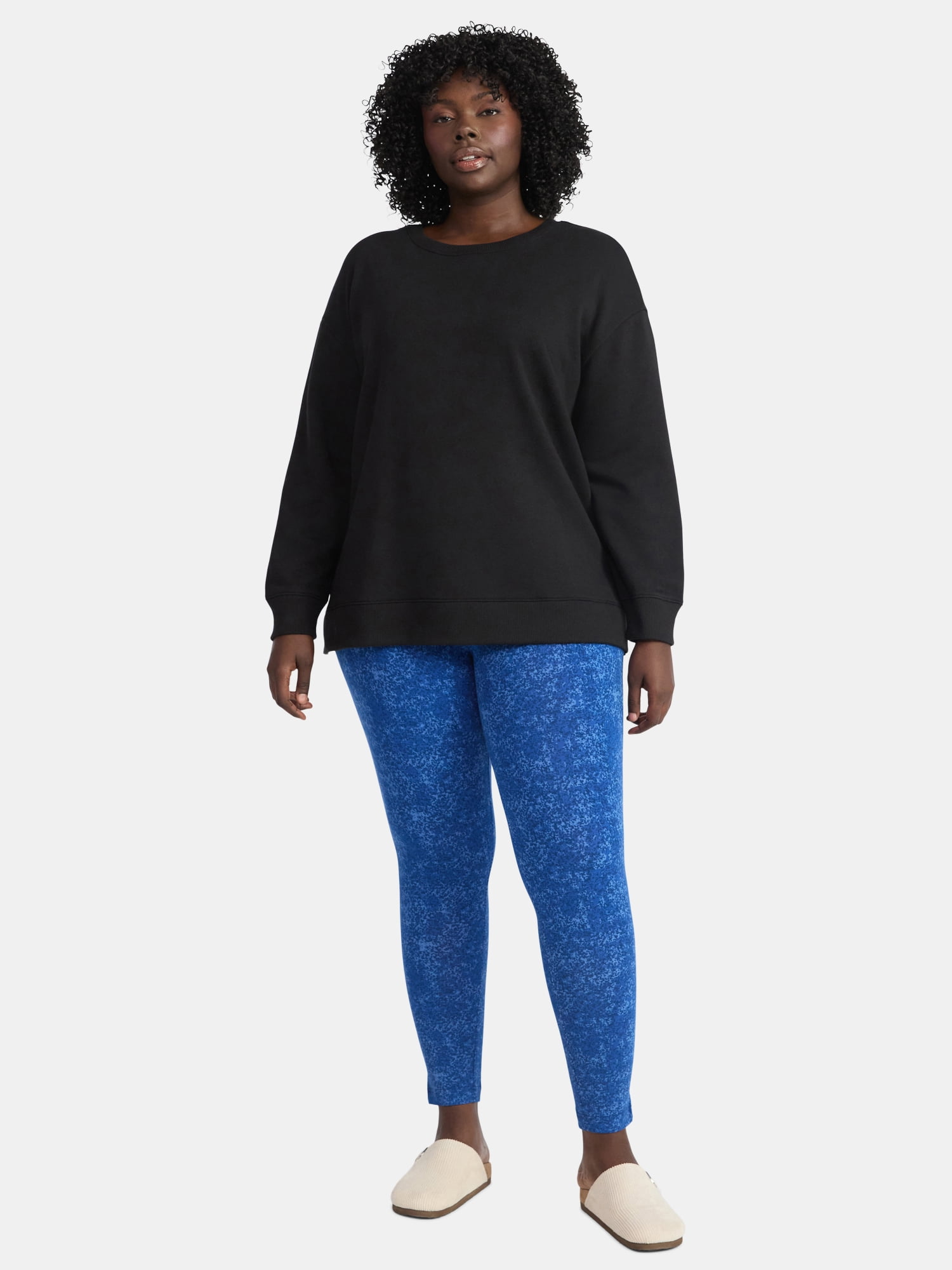 Terra & Sky Women's Plus High Waist Ankle Length Leggings, 27" Inseam, Sizes 0X-5X