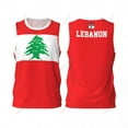 thumbnail image 2 of Camiseta deportiva de baloncesto para hombre con la bandera del Líbano, para correr, fitness, multifunción, sin mangas, con nombre personalizado exclusivo, 2 of 4