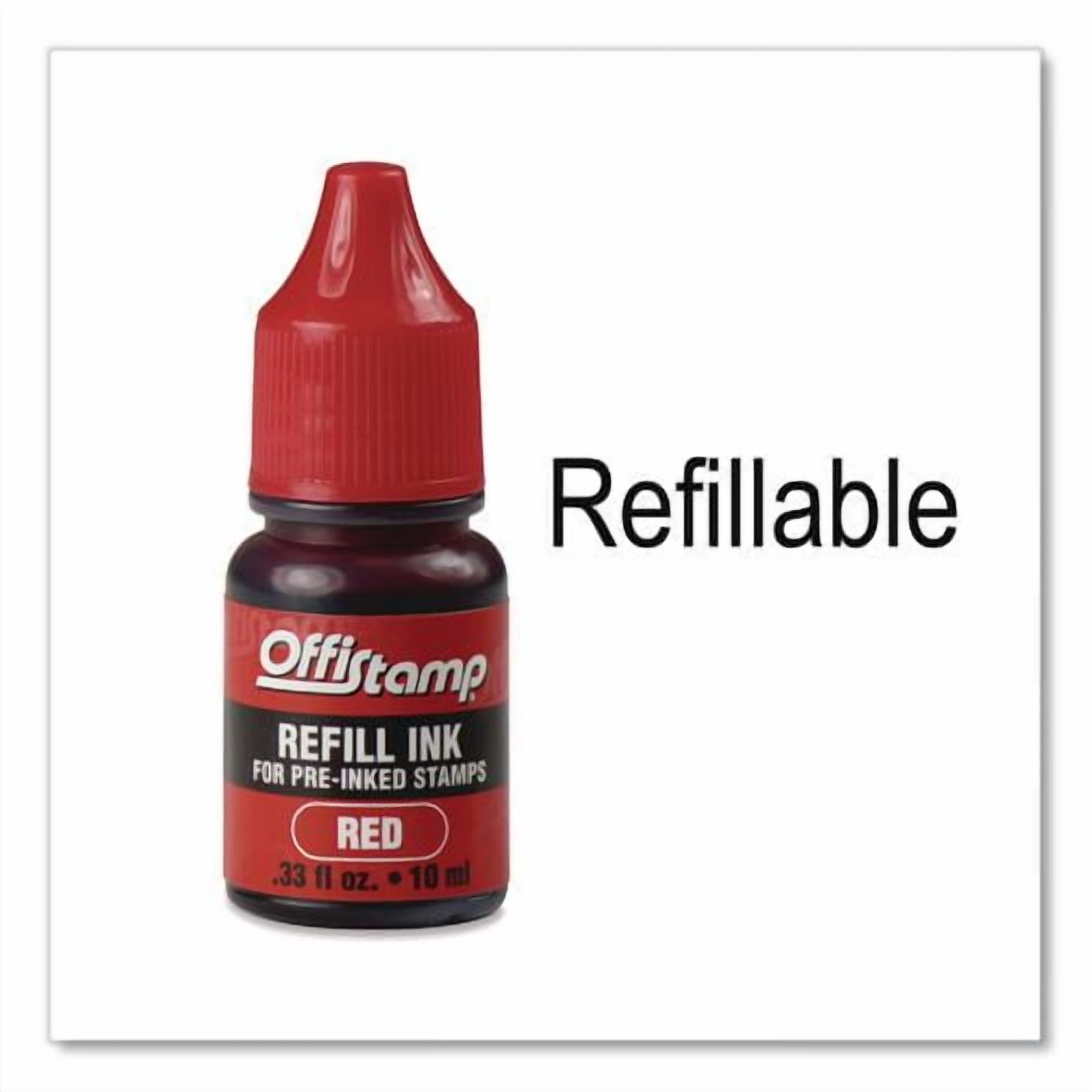 Pre-Inked Message Stamp, Past Due, 1.63" X 0.38", Red Ink | Bundle of 5