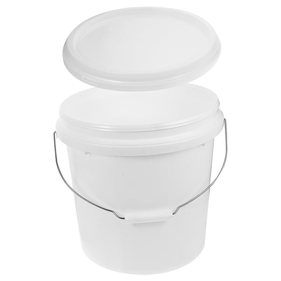 IBASETOY White 2.2 Gallon Bucket with Handle and Lid Airtight Paint Storage Bucket
