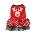 thumbnail image 2 of CICRKHB Pet Christmas Skirt, Elk Holiday Dog Dress Outfit for Small Dogs and Cats, Cute Winter Pet Clothes Red, 2 of 4